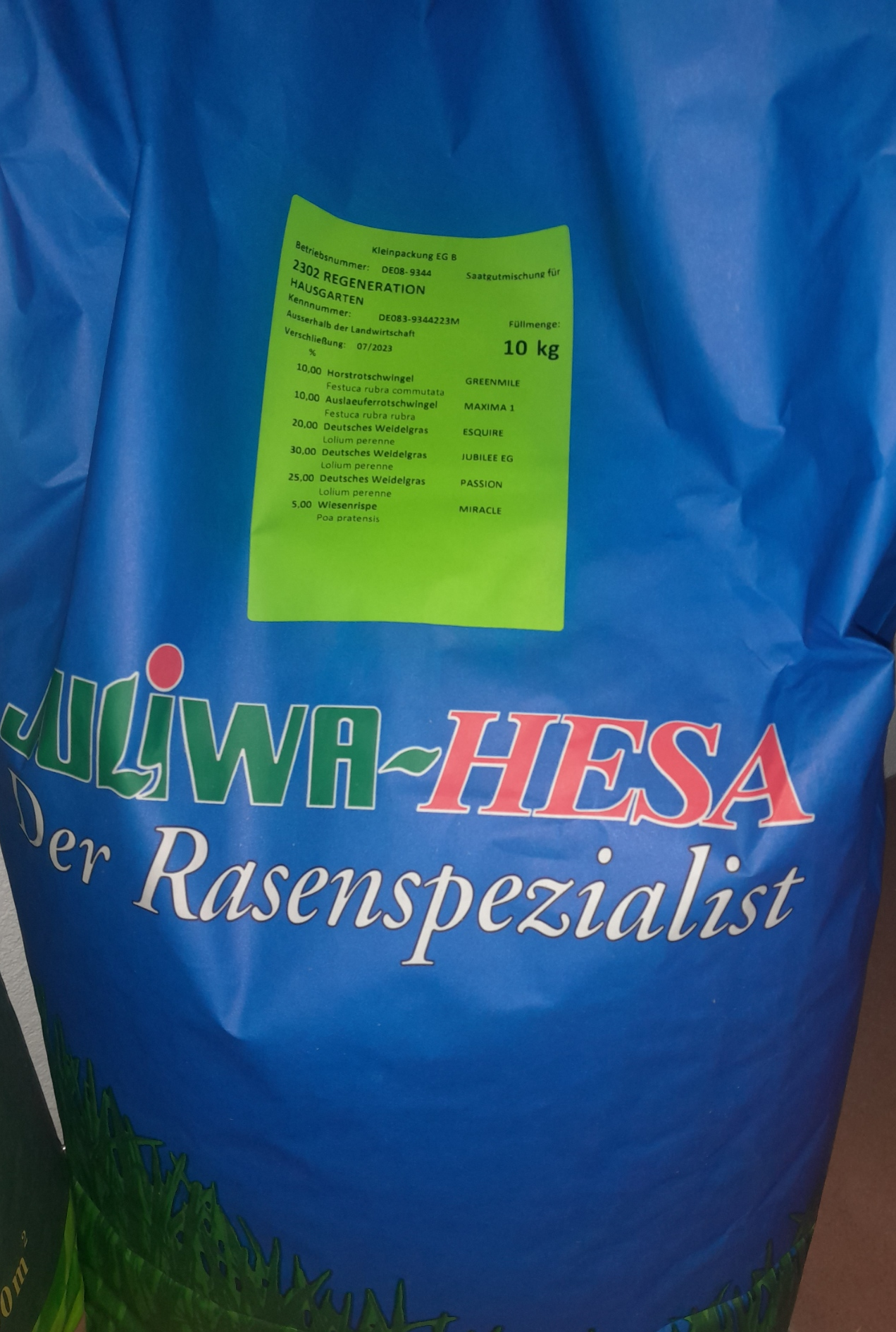 Regenerationsrasen 10 kg